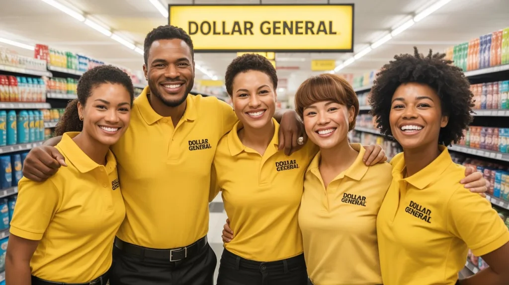 Dollar General employees representing teamwork and benefits