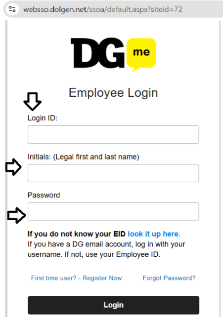 Add your employee credentials