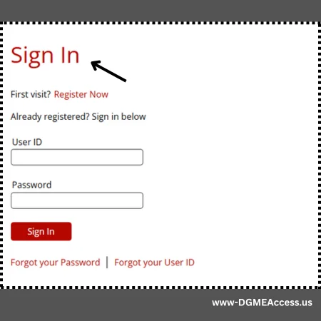 Go to the Official dgme paystub Website dashboard