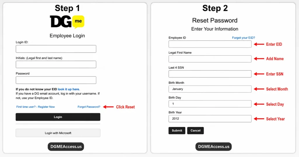 Reset Your DGME Password